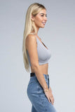 Ambiance Trendy Ribbed V-Neck Cropped Pullover Tank Top - Rosa Apparel
