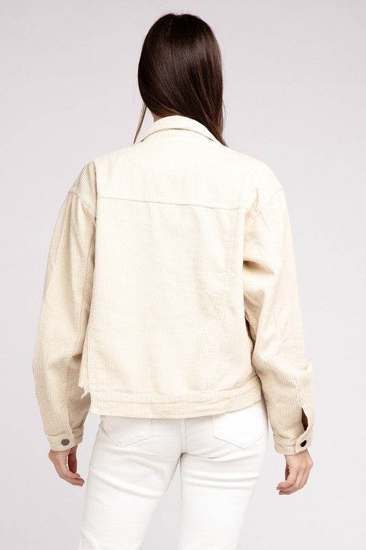 POL Oversized Ribbed Front Pocket Long Sleeves Shacket - Rosa Apparel