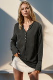 Double Take Full Size Notched Thumbhole Long Sleeve T-Shirt - Rosa Apparel