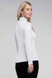 Zenana Ribbed Turtle Neck Long Sleeve Top - Rosa Apparel