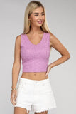 Zenana Casual Ribbed Scoop Neck Cropped Sleeveless Top - Rosa Apparel