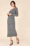 Lilou V-Neck Sweater Maxi Dress - Rosa Apparel