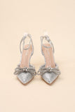 FREYA-5 Double Rhinestone Bow Ankle Strap 4" Heel - Rosa Apparel