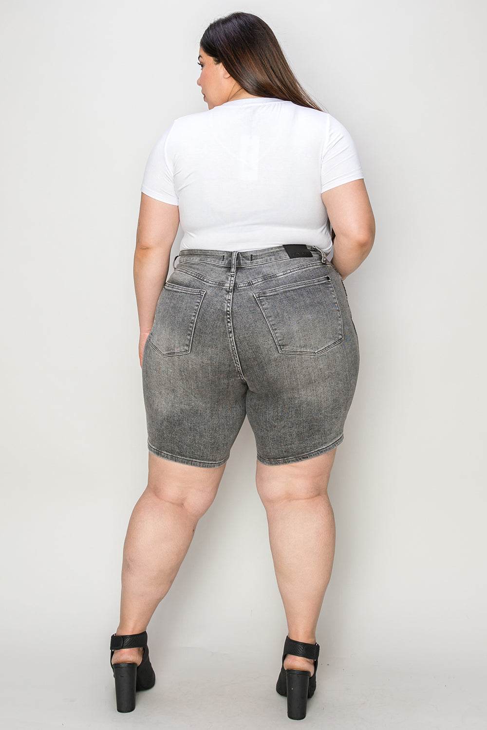 Judy Blue Full Size High Waist Washed Denim Shorts Style #:150230 - Rosa Apparel