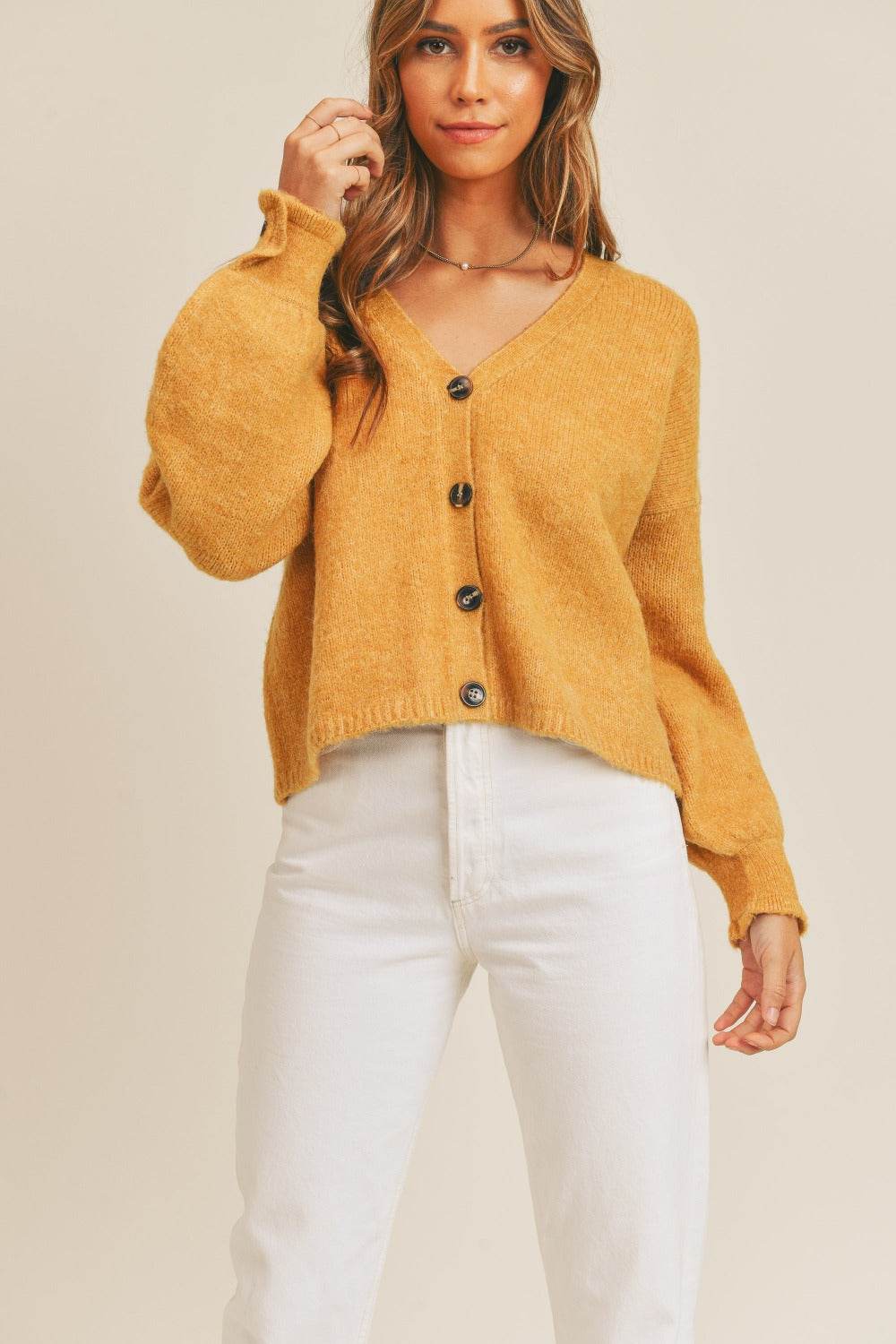 MABLE Long Sleeve Button Down Sweater Cardigan - Rosa Apparel