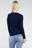 Ambiance Essential V-Neck Long Sleeve Polo T-Shirt - Rosa Apparel