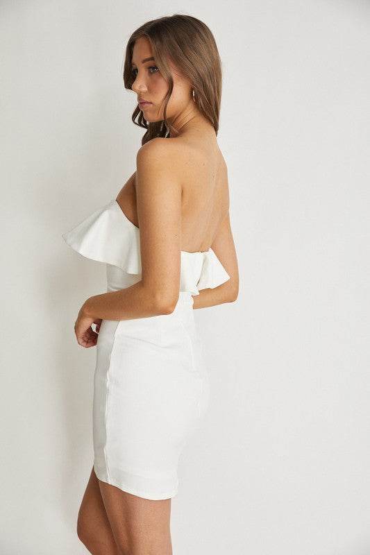 One And Only Sweetheart Neckline Lined Mini Dress - Rosa Apparel