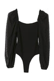 Lilou LS Shirring Puff Sleeve Sweetheart Neck Bodysuit - Rosa Apparel