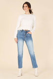 Lilou Peplum Round Neck Long Sleeves Strech Sweater Top - Rosa Apparel