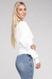 Zenana Viscose Cross Wrap V-Neck Pullover Sweater - Rosa Apparel