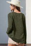Double Take Full Size Notched Thumbhole Long Sleeve T-Shirt - Rosa Apparel