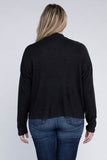 Ambiance Plus Drop Shoulder Long Sleeve Mock Neckline Sweater - Rosa Apparel