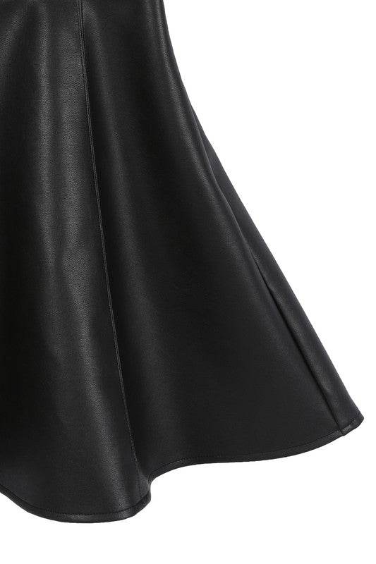 Lilou Vegan Leather Bustier Sleeveless Spaghetti Straps Mini Dress - Rosa Apparel