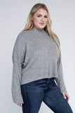 Ambiance Plus Drop Shoulder Long Sleeve Mock Neckline Sweater - Rosa Apparel