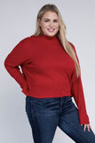 Ambiance Plus Drop Shoulder Long Sleeve Mock Neckline Sweater - Rosa Apparel