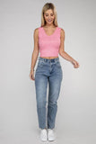 Zenana Casual Ribbed Scoop Neck Cropped Sleeveless Top - Rosa Apparel