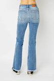 Judy Blue Full Size Distressed Casual Denim Raw Hem Bootcut Jeans Style #: 82542 - Rosa Apparel