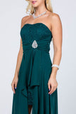 LA SCALA Open Back Lace and Chiffon Surplice Elegant Dress - Rosa Apparel