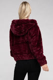 Ambiance Fluffy Zip-Up Teddy Sweater Hoodie - Rosa Apparel