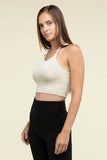 Zenana Washed Ribbed Seamless Cropped Cami Top - Rosa Apparel