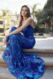 Juliet Fitted Sequin Print Deep V-Neck Gown 2411 - Rosa Apparel