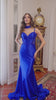 Juliet Strappy Corset Mermaid Gown with Appliqué and Detachable Neck Scarf JT2628L