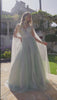 Juliet Strapless Corset Ball Gown with Beaded Tulle Skirt and Detachable Scarf JT2620U