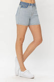 Judy Blue Full Size Color Block Denim Shorts Style #: 15256 - Rosa Apparel