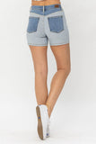 Judy Blue Full Size Color Block Denim Shorts Style #: 15256 - Rosa Apparel