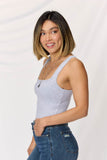 Zenana Square Neck Wide Strap Cropped Cami - Rosa Apparel